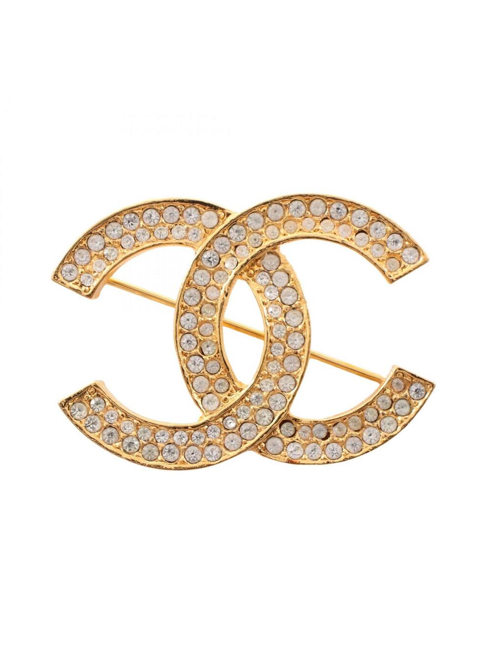 Chanel Coco Mark Brooch Pin Gold Plated #272573C76B
